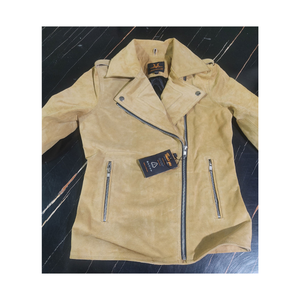 แจ็กเก็ตหนังนิ่มสำหรับผู้หญิงเสื้อแจ็คเก็ตหนังแท้มีซิปสไตล์สตรีทแวร์ - Product Image 1