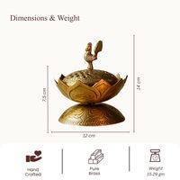 Brûleur d'encens en laiton doré Lotus, porte-encens Dhoop Dani et Sambrani avec bougie, lanterne décorative antique pour Pooja