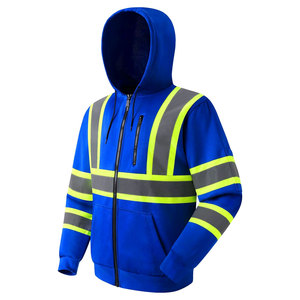Haute Qualité Polyester Thermique Travail Uniforme À Capuche Super Visible Hivis Réfléchissant Sécurité Sweat Veste Haute Visibilité - Product Image 3