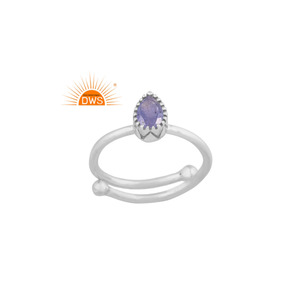 Meilleure vente bague empilable en argent sterling fin avec pierres précieuses tanzanite naturelles bijoux personnalisés pour femmes cadeau pour elle - Product Image 1