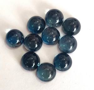 Natural London Blue Topaz Round 7mm Cabochon - Loose London Blue Topaz Round - Product Image 2