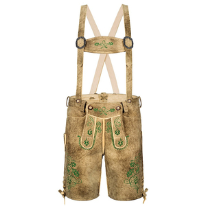 Derniers modèles de Lederhosen bavarois pour hommes, costume d'Oktoberfest, cuir véritable, personnalisé, respirant, séchage rapide, short à cordon de serrage - Product Image 1