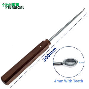Cureta Ósea, Cuchara para Huesos y Dientes, 4 mm, Acero Inoxidable, Mango de Madera, Instrumentos de Cirugía Ortopédica Manuales, Aprobado por CE e ISO, Hasni - Product Image 1