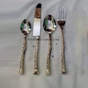 Meilleures ventes, ensemble de couverts décoratifs couleur or, hôtels, décoration de table de fête de mariage de qualité, vente en gros de métal poli miroir - Product Image 3