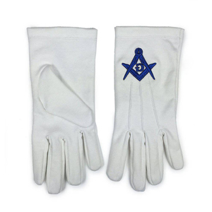 Guantes masónicos de cuero Master Mason Blue Lodge Guantes de cuero con guantes de cuero bordados de Pakistán - Product Image 2