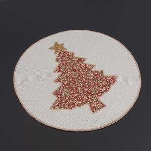 <b>Beaded</b> <b>Placemat</b> Handmade Round Charger for Luxury Dining & Holiday Decor Unique Piece Handmade <b>Beaded</b>, <b>Placemat</b>, Housewarming - Product Image 4