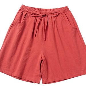 Nouvelle Collection – Short Bermuda Vintage Femme Tendance avec Cordon de Serrage, Taille Élastique, 100% Coton, Poches, Décontracté - Product Image 3