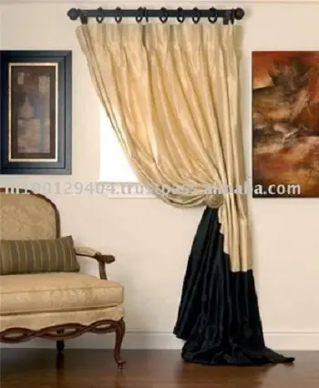 Banded Silk Drapes Curtains