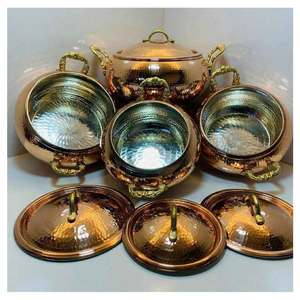 Hot Selling New <b>Serving</b> Dishes <b>Set</b> Eco-Friendly Safe Copper <b>Serving</b> Pot Reasonably Priced Exporter From India Kitchen Utensils - Product Image 1