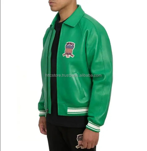 Chaqueta de Cuero y Lona para Hombre de Calidad Fantástica con Diseño Transpirable y Estampado de Letras - Product Image 6