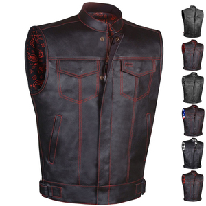 Haute qualité hommes sans manches en cuir gilet élégant grande taille à la mode tenue décontracté imperméable coupe-vent pour moto Auto - Product Image 1