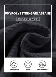 Ensembles de vêtements d'extérieur 2 pièces chauds et décontractés pour hommes, vêtements de détente en tricot respirant avec pulls et pantalons à motif solide - Product Image 4