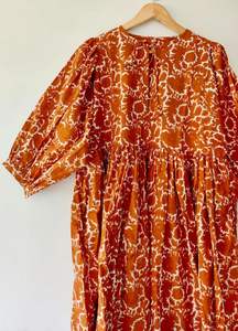 Vestido MIDI informal de verano holgado con estampado floral de bloque largo cuello profundo cierre de cordón minivestido de cintura natural - Product Image 3