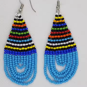 Nouvelle mode boucles d'oreilles en perles ethniques de style Boho turquoise faites à la main directement de l'Inde belle conception - Product Image 4