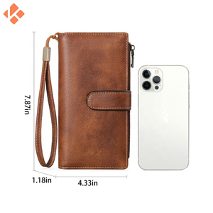 Venta al por mayor de gran capacidad de moda clásica de los hombres bolso de mano de cuero PU de negocios de moda de doble cremallera Cartera de capacidad - Product Image 5
