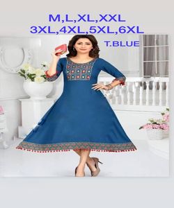 Femmes Anarkali Dernier design de mode Prêt à porter à bas prix avec longue robe indienne Kurti Vente en gros Alphanumero - Product Image 4