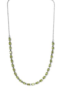 Natural Oval Cut Peridot Tennis Necklace Sterling Silver Women Tennis August Birthstone Necklace Women Gift Necklace Party Wear - Product Image 3