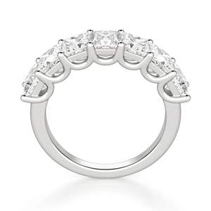 Anillo de moissanita de media eternidad con corte de princesa, aniversario de boda, regalo de cumpleaños, banda de compromiso para aniversario de boda - Product Image 2