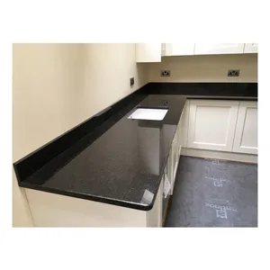Black pearl graniet keuken aanrecht curve ontwerp met diverse edge profiel