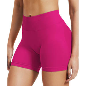 Pantalones cortos de motociclista Mujer con bolsillos Cintura alta Entrenamiento Poliéster Spandex Control de barriga Gimnasio Correr Pantalones cortos de yoga - Product Image 4