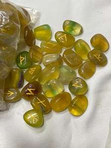 Conjunto de Runas de fluorita múltiple, piedras preciosas de cristal Natural más vendidas, Ágata tallada, estilo de grabado, técnica de amor, conjunto de Reiki - Product Image 2