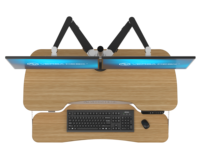 Convertisseur de bureau électrique réglable en hauteur VersaDesk PowerPro Elite, design moderne en bois, bureaux programmables pour le bureau