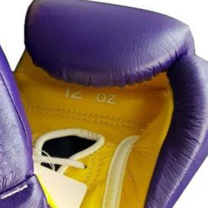Winning <b>Lace</b> Up Boxing Gloves Purple Yellow Premium Genuine Leather Professional Boxing Training Sparring Gloves 8oz 16oz - Product Image 6