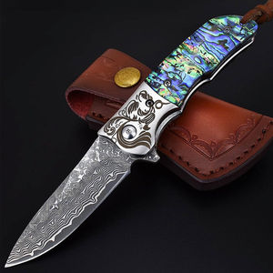 Couteau pliant en acier de Damas, couteau de poche pliant professionnel de petite taille pour l'extérieur, vente en gros, design 2025, couteaux de camping en plein air - Product Image 6