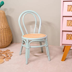 Custom Logo <b>Vintage</b> Kid's High <b>Chair</b> Modern Wood Wicker Rattan <b>Chair</b> for Dining Bedroom and Outdoor Price - Product Image 1