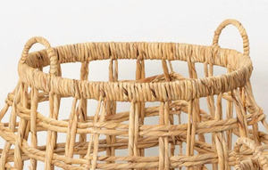 Set of 2 Unique Rattan Storage <b>Baskets</b> with <b>Square</b> Bottom - Product Image 4