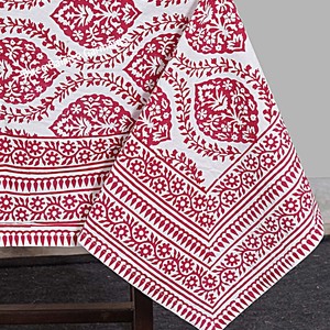 Belle nappe bleue en pur coton imprimé main-bloc indien ferme mariage décoratif lin fait main couverture de table - Product Image 4