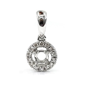 Prix d'usine Bijoux de haute qualité en or blanc 18 carats avec diamant véritable, semi-monté, coupe classique brillante, pendentif charme 14 - Product Image 1