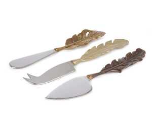 Ensemble de fromage en acier inoxydable de style biologique couverts polis dorés avec vaisselle d'épandage de fromage la plus vendue pour couper le fromage - Product Image 4