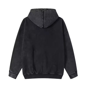 เสื้อฮู้ดสตรีทแวร์ขายส่งสำหรับฤดูใบไม้ร่วง |   เสื้อแจ็คเก็ตหนาแบบซิปเต็มตัวสไตล์วินเทจฟอกสี |   เสื้อฮู้ดผ้าฟลีซคอตตอน 100% สีพื้นแบบกำหนดเองได้ - Product Image 2