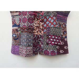 Best Quality Women's Sleeveless Quilted Organic Cotton <b>Patchwork</b> <b>Jacket</b> Indian Handmade Unique Bohemian Style Comfortable - Product Image 5