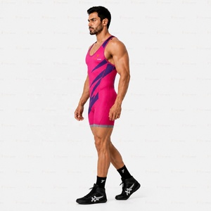 Combinaison de lutte professionnelle en lycra extensible, uniforme athlétique ajusté, séchage rapide, respirant, vêtements de sport pour l'entraînement et la compétition - Product Image 4