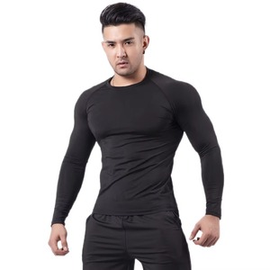 Sergé hommes à manches longues Compression t-shirt athlétique Gym haut d'entraînement pour Fitness entraînement course et vêtements de sport Oem disponible - Product Image 2