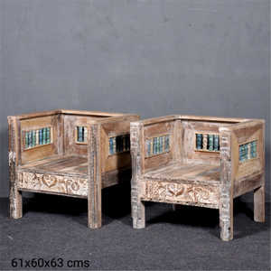 Rustic Wooden <b>Sofa</b> Patio <b>Bench</b> Design for Outdoor Use - Product Image 4