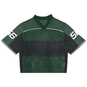 High quality customize Retro Gym Sports T-shirt Sublimation Loose Mesh <b>Cropped</b> T-shirts Soccer Boxy Football Jersey for <b>Men</b> - Product Image 6
