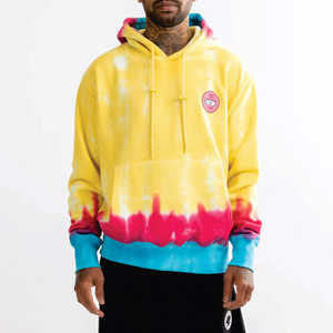 350 GSM Plus épais surdimensionné pull cravate teinture sweats à capuche Logo personnalisé français éponge goutte épaule avec cordons de serrage assortis pour hommes - Product Image 1