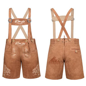 Short lederhosen en cuir pour homme style bavarois vintage avec broderie oem oktoberfest vêtements traditionnels pour acheteurs - Product Image 3
