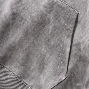 High Street 100% coton à capuche Vintage français éponge blanc surdimensionné pull pierre lavé à l'acide sweats à capuche cravate teint chandails pour hommes - Product Image 4