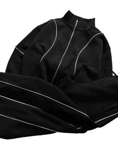 Unisex White Tracksuit Set Crew Neck <b>Sweatshirt</b> And Drawstring Pants Solid Color Full <b>Sleeve</b> Casual Autumn Wear - Product Image 6
