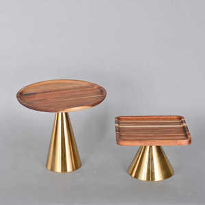 Metal Decorative Fancy Designer Gold <b>Cake</b> <b>Stand</b> With Luxury Marble Base Wholesale Wedding Event Decoration Cheap Price Supplier - Product Image 4