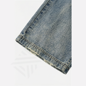 Custom Wholesale High Quality Autumn/Spring Denim <b>Shorts</b> <b>Men's</b> Straight Jeans <b>with</b> Zippers OEM Service Bulk Supplier New - Product Image 6