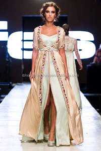 Caftan deux pièces à ouverture frontale avec travail de pierre attrayant pour les vêtements des femmes musulmanes - Product Image 2