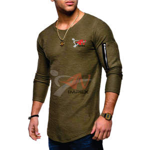 Camiseta de Jersey de alta calidad para hombre, logotipo de impresión personalizado, poliéster/algodón, antibolitas, manga larga, Flexible para ropa de verano - Product Image 3