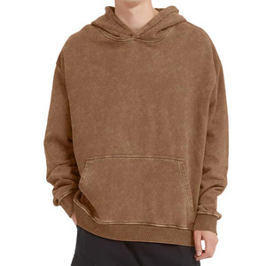 Automne décontracté unisexe pour classique imprimé LOGO lavage à l'acide à capuche High Street Sports pull lâche coton mélangé - Product Image 2