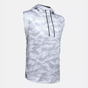 Camo Sublimated <b>Men</b> Sleeveless <b>Vest</b> Hoodies <b>Mens</b> Tank Top with Hood <b>Gym</b> Hoodie Workout Sleeveless Muscle Shirt by Maximize Wear - Product Image 4