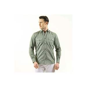 Chemise Western Slim Fit à double poche à rabat vert amande - Product Image 2